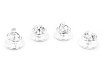 Pin Fassung in silberfarben 12 mm 4 Stück