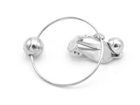 Klippohrringe mit Ring und Perle in platinfarben 2...
