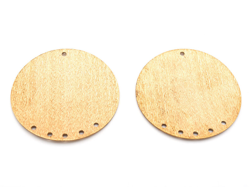 Messingplatte als Verteiler in antik goldfarben 45mm 2 Stück