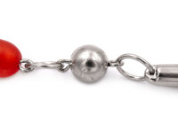 Kettenelement mit roten Perlen und Verbinder in...