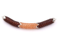gebogener Verbinder mit Perlen in braun und beige 1...