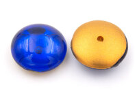 gewölbte Glascabochons in dunkelblau und antik...