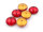gewölbte Glascabochons in rot und antik goldfarben 14mm 6 Stück