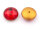 gewölbte Glascabochons in rot und antik goldfarben 14mm 6 Stück