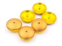 gewölbte Glascabochons in gelb und antik goldfarben...