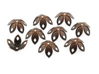 20 filigrane Perlkappen in vintage Kupfer, 19 mm