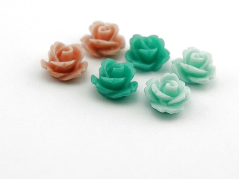 Cabochons als Set im Farbmix 10mm 6 Stück