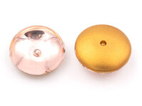 gewölbte Glascabochons in rosa und antik goldfarben...