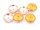 gewölbte Glascabochons in rosa und antik goldfarben 14mm 6 Stück