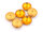 gewölbte Glascabochons in orange und antik goldfarben 14mm 6 Stück