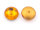 gewölbte Glascabochons in orange und antik goldfarben 14mm 6 Stück