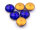 gewölbte Glascabochons in royalblau und antik goldfarben 14mm 6 Stück