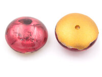 gewölbte Glascabochons in pink und antik goldfarben...
