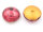 gewölbte Glascabochons in pink und antik goldfarben 14 mm 6 Stück