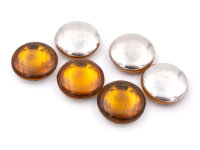 doppelseitige Glascabochons in bernstein und antik...