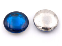 doppelseitige Glascabochons in dunkelblau und antik...