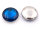 doppelseitige Glascabochons in dunkelblau und antik silberfarben 14mm 6 Stück