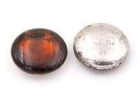doppelseitige Glascabochons in rotbraun und antik...