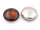 doppelseitige Glascabochons in rotbraun und antik silberfarben 14mm 6 Stück