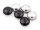 gewölbte Glascabochons in schwarz und antik silberfarben 14mm 6 Stück