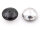 gewölbte Glascabochons in schwarz und antik silberfarben 14mm 6 Stück