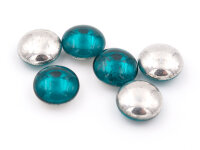 doppelseitige Glascabochons in petrol und antik...