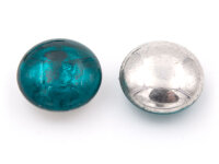doppelseitige Glascabochons in petrol und antik...