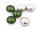 doppelseitige Glascabochons in grün und antik silberfarben 10mm 6 Stück