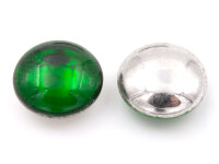 doppelseitige Glascabochons in mittelgrün und antik...