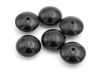 gewölbte Glascabochons in schwarz 10mm 6 Stück