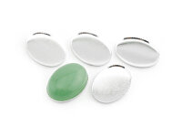10 Fassungen für 18 x 13 mm Cabochons in silberfarben