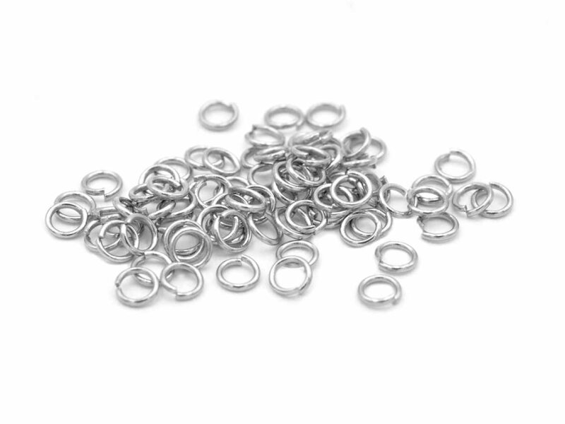 Biegeringe aus 304 Edelstahl in platinfarben 3mm 100 Stück