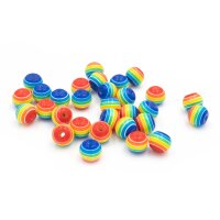 bunt gestreifte Perlen aus Resin 8mm 30er Set