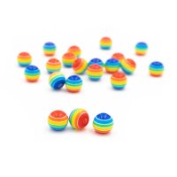 bunt gestreifte Perlen aus Resin 8mm 30er Set