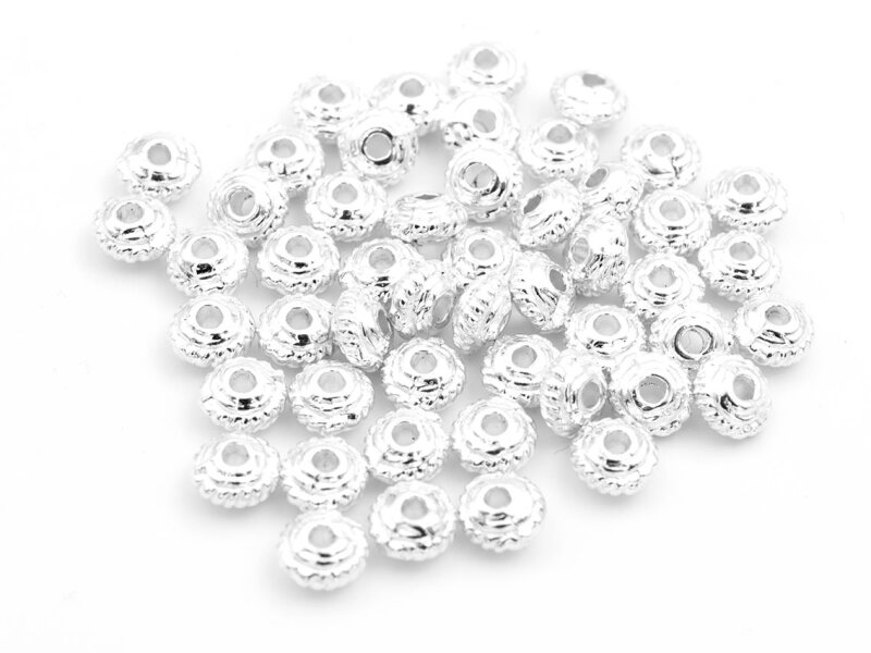 verzierte Zwischenperlen in silberfarben 5 mm 50 Stück