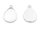 Fassungen als Tropfen aus 304 Edelstahl  für 14 x10mm Cabochons 4er Set