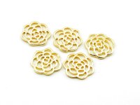 6 Anhänger stilisierte Blume in goldfarben
