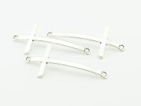 4 Verbinder Kreuz 54 mm antik silberfarben