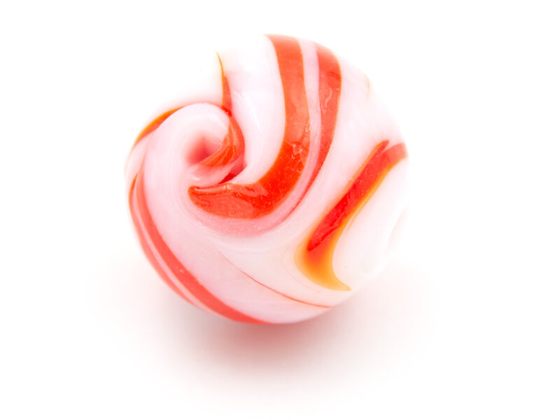 Lampwork-Glasperlen in weiß orange 14 mm 4 Stück