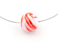 Lampwork-Glasperlen in weiß orange 14 mm 4 Stück