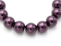 Glaswachsperlen in dunklem violett 12mm 20 Stück