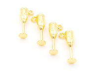 Anhänger Sektglas in goldfarben 4 Stück
