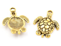 Anhänger Schildkröte in antik goldfarben 6...