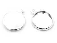 Fassung in silberfarben für 12 mm Cabochon im 4er Set