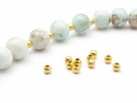 20 Zwischenperlen in goldfarben stardust,  4 mm