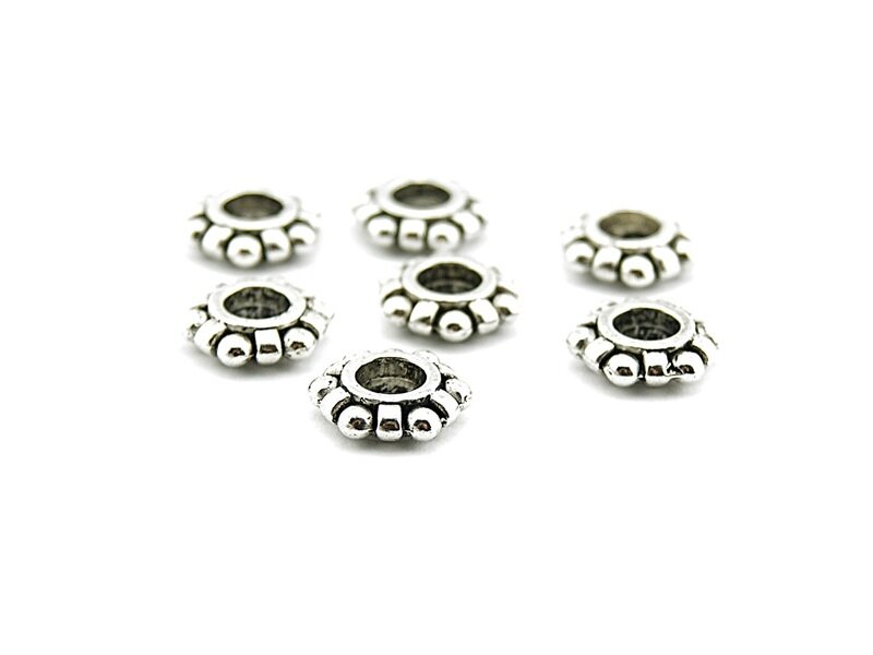 8 Zwischenperlen in vintage Silber