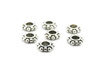 8 Zwischenperlen in vintage Silber