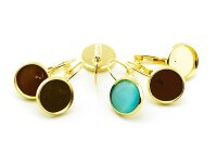 6 Brisuren in goldfarben für 12 mm Cabochons