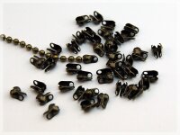 50 Endkappen für Kugelketten in antik Bronze