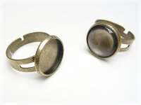 4 Ringrohlinge in antik Bronze für 14 mm Cabochon